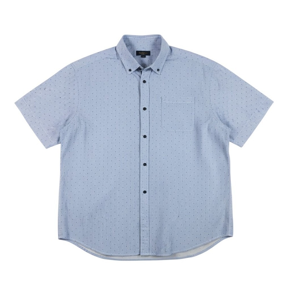 Alexander Julian Men's XXL Short Sleeve Button-Up Shirt Blue Dot Pattern